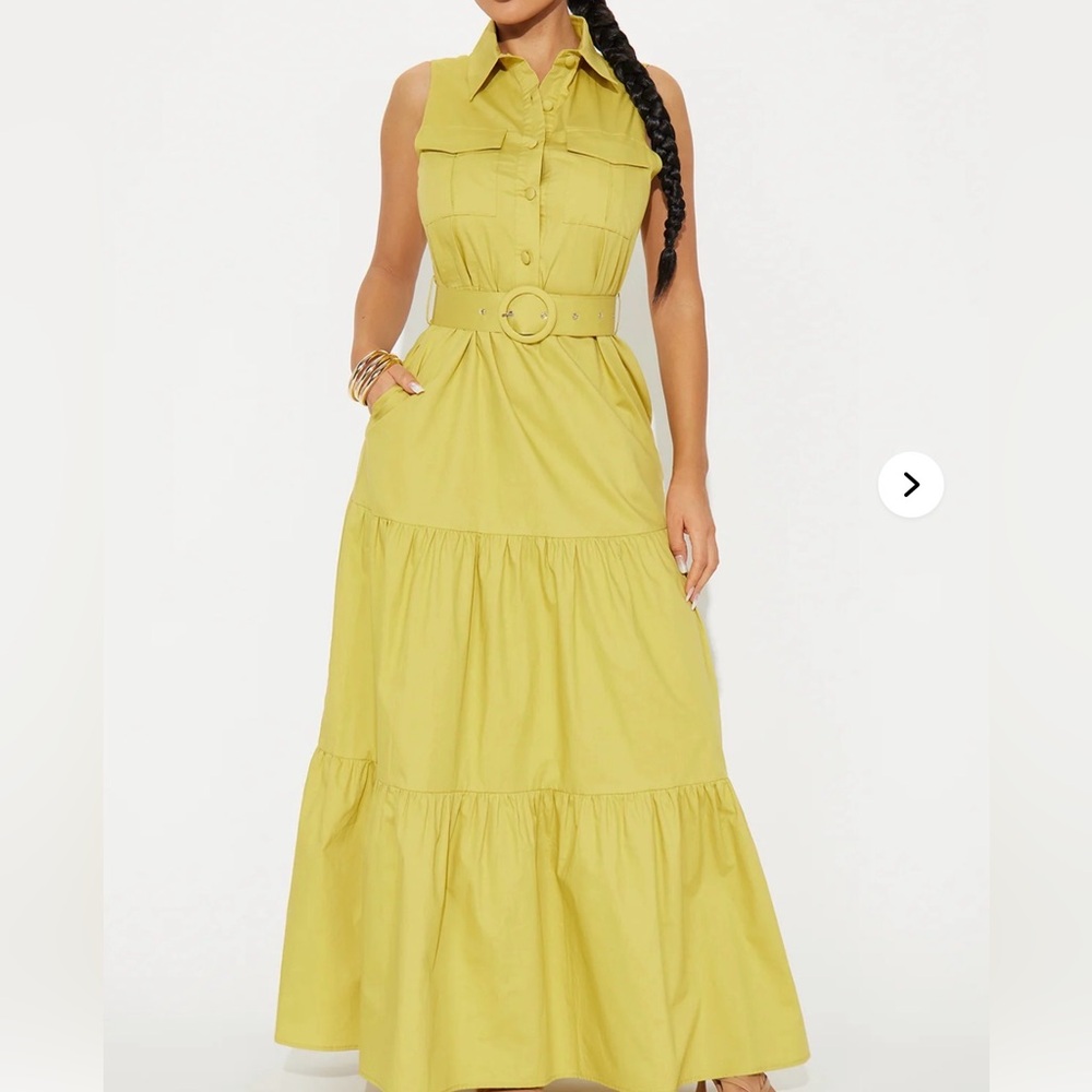 Fashion Nova Mustard Maxi Dress